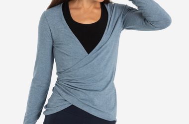 Yoga bluse med lange ærmer