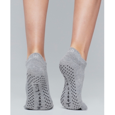 4: Moonchild Grip Socks, Low Rise - Grå Small