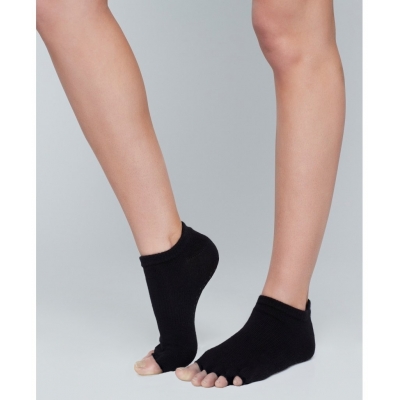 6: Moonchild Grip socks, Open Toe - Sort Medium