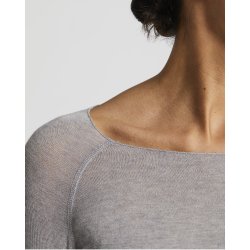 Amalie Wool bluse - Light Grey Melange