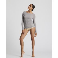 Amalie Wool bluse - Light Grey Melange