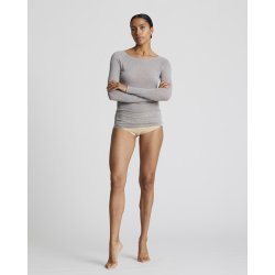 Amalie Wool bluse - Light Grey Melange