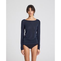 Amalie Wool bluse - Midnight Blue