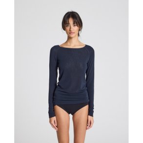 Amalie Wool bluse - Midnight Blue