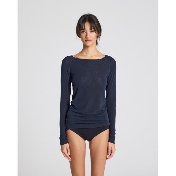 Amalie Wool bluse - Midnight Blue