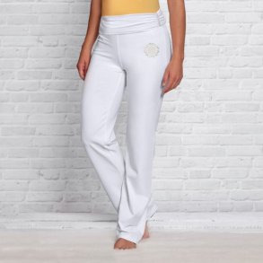 Yoga Buxor med hg midja, ekologisk - Vit