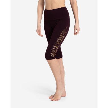 kologisk Yoga Capri Legging - Aubergine