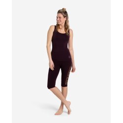 kologisk Yoga Capri Legging - Aubergine