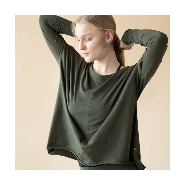 Yogamii LION DRAPY Yoga Blus, ekologisk - Dark Olive