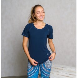 Raglan yoga bluse - Mrk bl