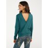 spirit of om longsleeve yogatop, JANGAMA, Lagoon Green