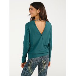 spirit of om longsleeve yogatop, JANGAMA, Lagoon Green