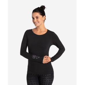 Chakra Flower Yoga Bluse - Sort