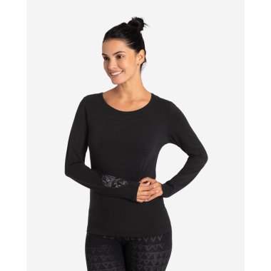 Chakra Flower Yoga Bluse - Sort