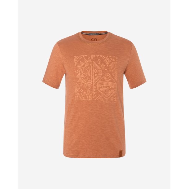 ETHNO Yoga T-shirt fr mn, ekologisk - Terracotta