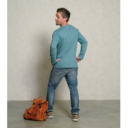 Herre yoga T-shirt, lange rmer - Bl