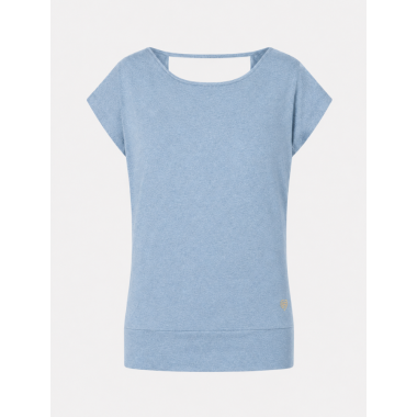JANGAMA Yoga Bluse, Blue Melange