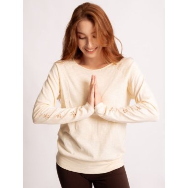 PRIYA Yoga Bluse, �kologisk - Creme