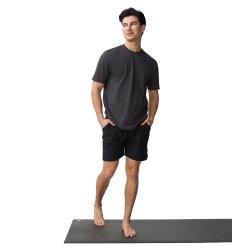 Manduka TADASANA herre yoga T-shirt, Phantom