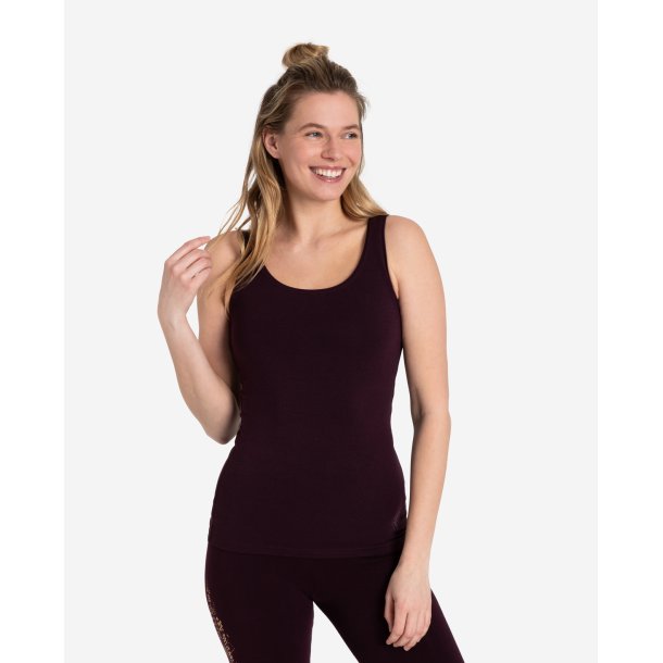 SATTI yoga top, kologisk - Aubergine