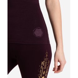 SATTI yoga top, kologisk - Aubergine