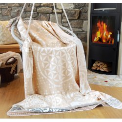 Plaid Livets Blomst - Natur/Beige