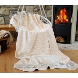 Plaid Livets Blomst - Natur/Beige