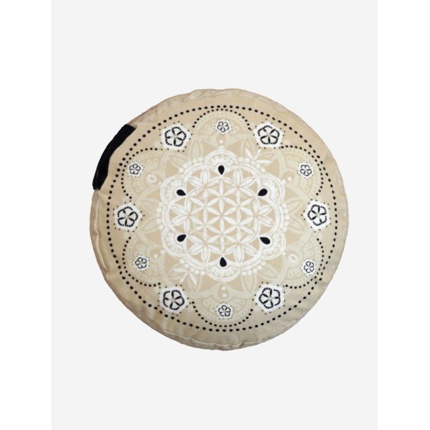 Meditationspude, 17 cm - Sort &amp; Natur
