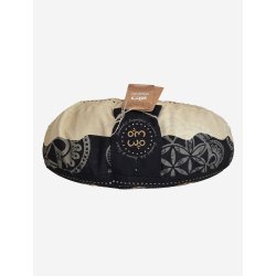 Meditationskudde 15 cm, halvm�ne - Svart och natur