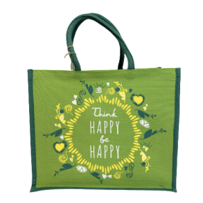 Jute Taske HAPPY - Grn