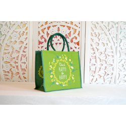 Jute Taske HAPPY - Grn