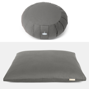 Meditation st DELUXE med rund meditationspude & meditationsmtte - Anthracit