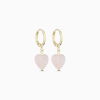 Rose quartz earrings with heart crystal from SO�
