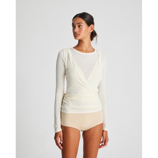 Anne wool wrap bluse - Off white