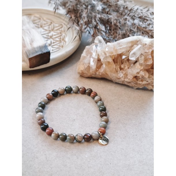 BALANCE krystalarmbnd, Polykrom jaspis 