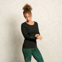 Chakra Flower Yoga Bluse - Sort