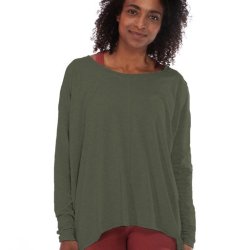 Yogamii LION DRAPY yoga bluse, kologisk - Dark Olive
