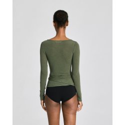 Anne wool wrap blus, Olive Night