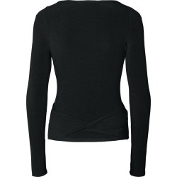 Anne wool sl om bluse - Black