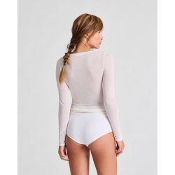Anne wool sl om bluse - White