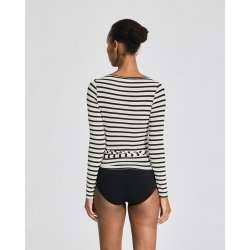 Anne wool wrap blus, Stripe