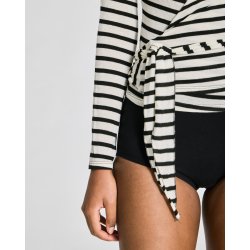 Anne wool wrap blus, Stripe