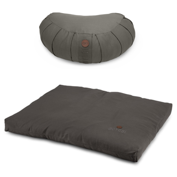 CALM meditation s�t med halvm�ne meditationspude, Dark Grey