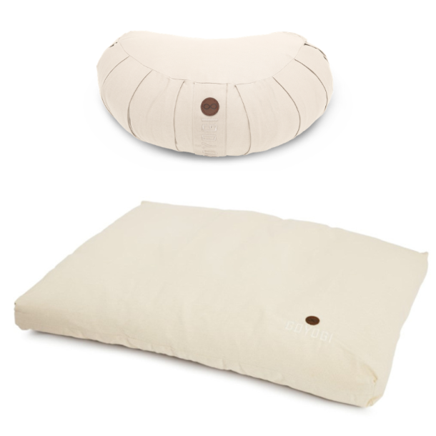 GOYOGI Meditation s�t med halvm�ne meditationspude og meditationsm�tte, natur
