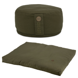 GOYOGI meditation s�t med rund meditationspude og zabuton, Dark Olive