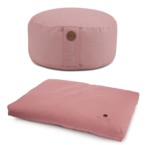 GOYOGI meditations s�t med rund pude og zabuton, rose