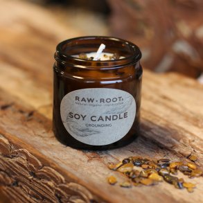 kologisk Soya Lys med krystaller, 60 ml - Grounding Duft