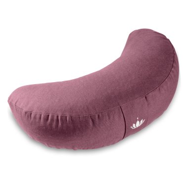 Meditationspude halvm�ne 12 cm, �kologisk - Aubergine