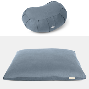 Meditation st DELUXE med halvmne meditationspude & meditationsmtte - Cornflower