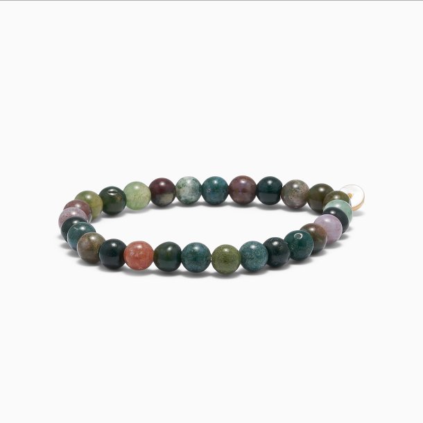So indian agate kristallarmband, 6mm